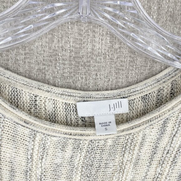 J. Jill Sweater Tunic Texture‎ Knit Fray Hem Stretch Button Casual Cotton - Picture 4 of 12